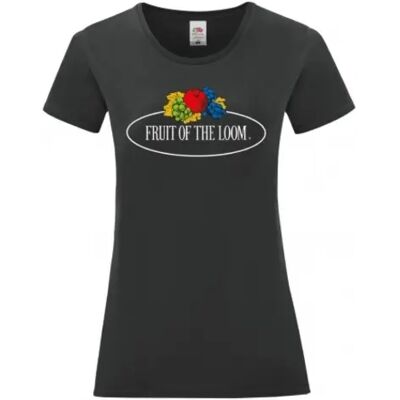 T-shirt femme Fruit of the Loom Vintage Large Logo Print Noir XL - Publicité T-shirt femme Fruit of the Loom Vintage Large Logo Print Noir XL - Publicité