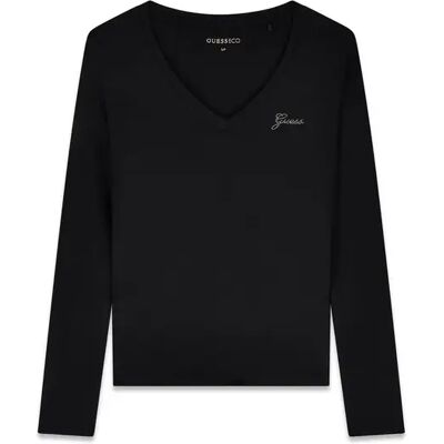 T-shirt manches longues à col V et mini logo femme Guess Noir S - Publicité T-shirt manches longues à col V et mini logo femme Guess Noir S - Publicité
