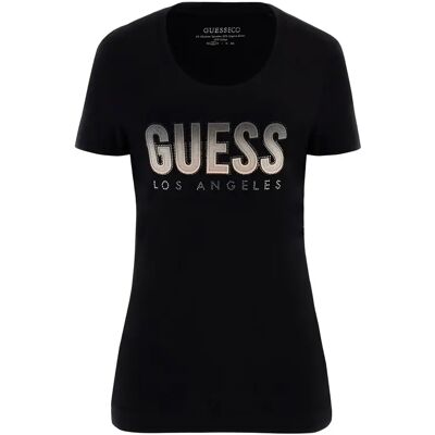 T-shirt col rond logo dégradé à paillettes femme Guess Noir S - Publicité T-shirt col rond logo dégradé à paillettes femme Guess Noir S - Publicité