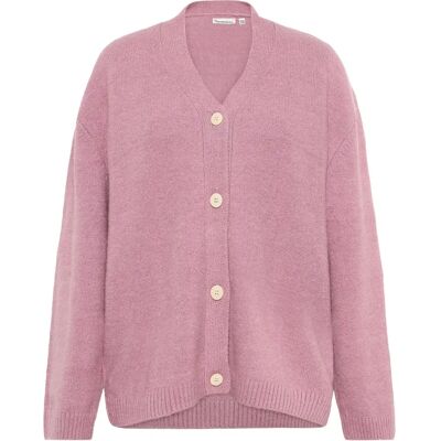 Cardigan en laine soufflée femme KnowledgeCotton Apparel Rose S - Publicité Cardigan en laine soufflée femme KnowledgeCotton Apparel Rose S - Publicité