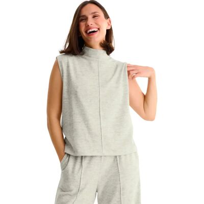 Pull sans manches col montant femme Lisca Rosie Blanc 42 - Publicité Pull sans manches col montant femme Lisca Rosie Blanc 42 - Publicité