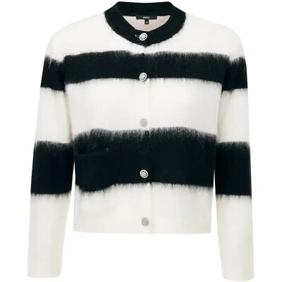 Cardigan à rayures en maille poilue femme Mexx Noir S - Publicité Cardigan à rayures en maille poilue femme Mexx Noir S - Publicité