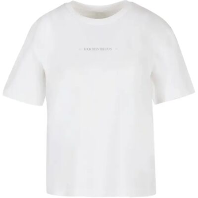 T-shirt femme Miss Tee Look Me In The Eyes Blanc XS - Publicité T-shirt femme Miss Tee Look Me In The Eyes Blanc XS - Publicité