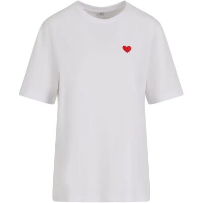 T-shirt femme Mister Tee Heart Shape EMB Blanc S - Publicité T-shirt femme Mister Tee Heart Shape EMB Blanc S - Publicité