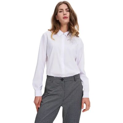 Chemise manches longues femme Moodo Z-KO-4812 Blanc S - Publicité Chemise manches longues femme Moodo Z-KO-4812 Blanc S - Publicité