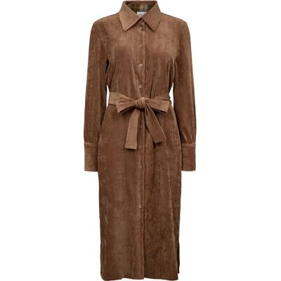 Robe chemise manches longues femme Nümph Celise Marron 44 - Publicité Robe chemise manches longues femme Nümph Celise Marron 44 - Publicité