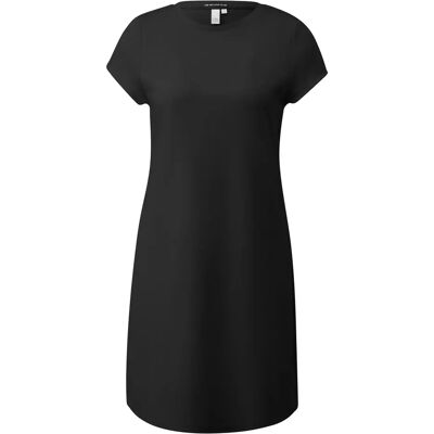 Robe en jersey longueur genou à col rond femme QS Noir XL - Publicité Robe en jersey longueur genou à col rond femme QS Noir XL - Publicité