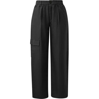 Pantalon cargo coupe décontractée taille haute Jambe droite en lin mélangé femme s.Oliver Noir 42 - Publicité Pantalon cargo coupe décontractée taille haute Jambe droite en lin mélangé femme s.Oliver Noir 42 - Publicité