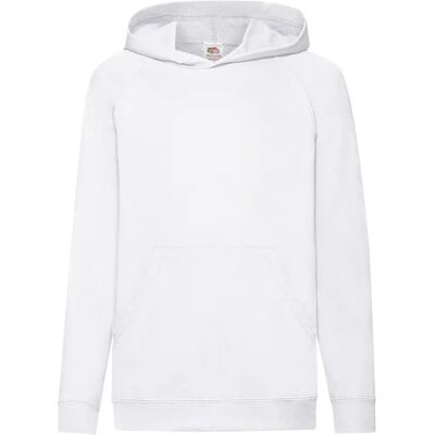Sweatshirt à capuche léger enfant Fruit of the Loom Blanc 5/6 ans - Publicité Sweatshirt à capuche léger enfant Fruit of the Loom Blanc 5/6 ans - Publicité