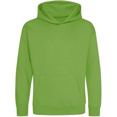 Just Hoods JH001K Sweat à Capuche Enfants - Vert Lime - Publicité Just Hoods JH001K Sweat à Capuche Enfants - Vert Lime - Publicité