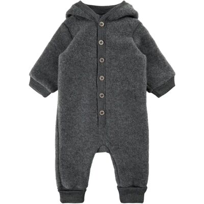 Grenouillère en laine avec capuche bébé Mikk-Line Gris 12 mois - Publicité Grenouillère en laine avec capuche bébé Mikk-Line Gris 12 mois - Publicité