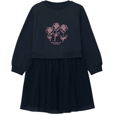 Robe sweat shirt avec application pailletée et jupe en tulle fille s.Oliver Bleu 4 ans - Publicité Robe sweat shirt avec application pailletée et jupe en tulle fille s.Oliver Bleu 4 ans - Publicité