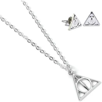 Collier et Boucles d'oreilles The Carat Shop Harry Potter Deathly Hallows Argenté 40 cm - Publicité Collier et Boucles d'oreilles The Carat Shop Harry Potter Deathly Hallows Argenté 40 cm - Publicité