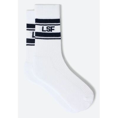 Chaussettes mi-hautes en coton Le Slip Français Wilfried Blanc 39/42 - Publicité Chaussettes mi-hautes en coton Le Slip Français Wilfried Blanc 39/42 - Publicité