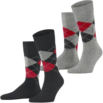 Chaussettes Burlington Everyday Argyle (x2) Gris 40/46 - Publicité Chaussettes Burlington Everyday Argyle (x2) Gris 40/46 - Publicité