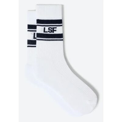 Chaussettes mi-hautes en coton Le Slip Français Wilfried Blanc 39/42 - Publicité Chaussettes mi-hautes en coton Le Slip Français Wilfried Blanc 39/42 - Publicité