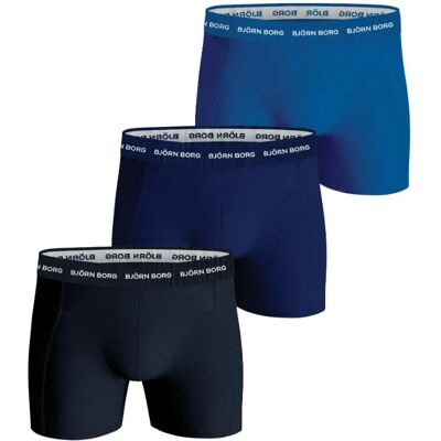 Boxer en coton extensible Björn Borg (x3) Bleu L - Publicité Boxer en coton extensible Björn Borg (x3) Bleu L - Publicité