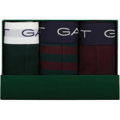 Boxer Gant Striped Trunk Gift Box (x3) Vert XL - Publicité Boxer Gant Striped Trunk Gift Box (x3) Vert XL - Publicité