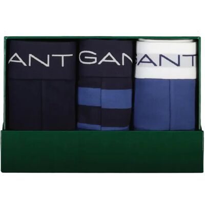 Boxer Gant Striped Trunk Gift Box (x3) Bleu XL - Publicité Boxer Gant Striped Trunk Gift Box (x3) Bleu XL - Publicité