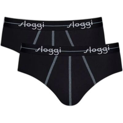Slips Sloggi Start Midi (x2) Noir M - Publicité Slips Sloggi Start Midi (x2) Noir M - Publicité