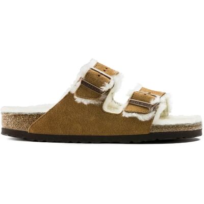 Sandales Birkenstock Arizona Vl Mink Lammfell Marron 37 Étroit - Publicité Sandales Birkenstock Arizona Vl Mink Lammfell Marron 37 Étroit - Publicité