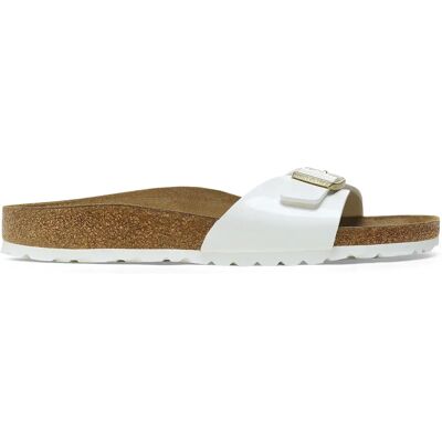 Sandales femme Birkenstock Madrid Birko-Flor Patent Blanc 40 Étroit - Publicité Sandales femme Birkenstock Madrid Birko-Flor Patent Blanc 40 Étroit - Publicité