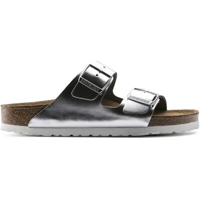 Sandales femme Birkenstock Arizona Natural Leather Argenté 43 Étroit - Publicité Sandales femme Birkenstock Arizona Natural Leather Argenté 43 Étroit - Publicité