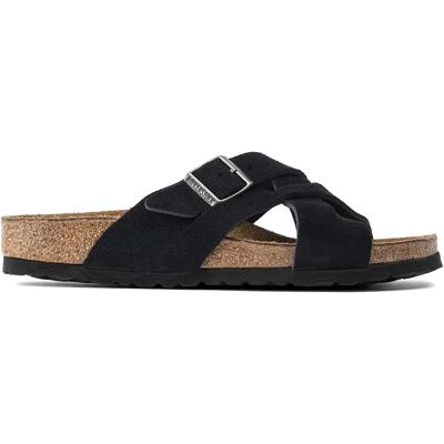 Sandales cuir suède Birkenstock Lugano Bleu 44 - Publicité Sandales cuir suède Birkenstock Lugano Bleu 44 - Publicité