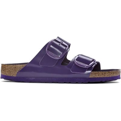 Mules femme Birkenstock Arizona Big Buckle Natural Leather Patent Violet 35 Étroit - Publicité Mules femme Birkenstock Arizona Big Buckle Natural Leather Patent Violet 35 Étroit - Publicité