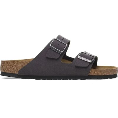Sandales Birkenstock Arizona Birko-Flor Birkibuc Gris 36 Étroit - Publicité Sandales Birkenstock Arizona Birko-Flor Birkibuc Gris 36 Étroit - Publicité