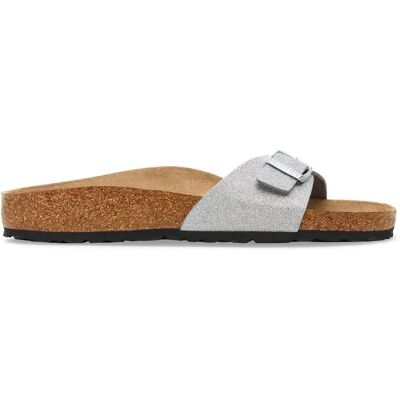 Sandales femme Birkenstock Madrid BS Synthetik Shiny Glitter Silver (Étroit) Gris 42 Étroit - Publicité Sandales femme Birkenstock Madrid BS Synthetik Shiny Glitter Silver (Étroit) Gris 42 Étroit - Publicité