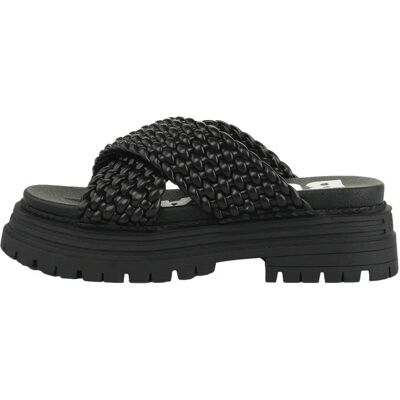 Mules compensées Vegan Nappa Buffalo Lennox Cross Noir 38 - Publicité Mules compensées Vegan Nappa Buffalo Lennox Cross Noir 38 - Publicité