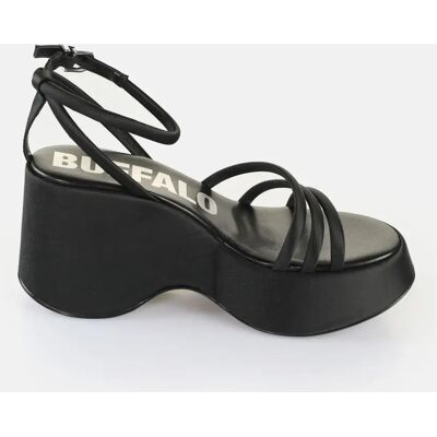 Sandales compensées femme Buffalo Joy Mss Sandal - Vegan Noir 38 - Publicité Sandales compensées femme Buffalo Joy Mss Sandal - Vegan Noir 38 - Publicité