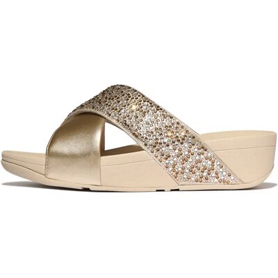 Sandales compensées femme FitFlop Lulu Crystal-Mix Doré 42 - Publicité Sandales compensées femme FitFlop Lulu Crystal-Mix Doré 42 - Publicité