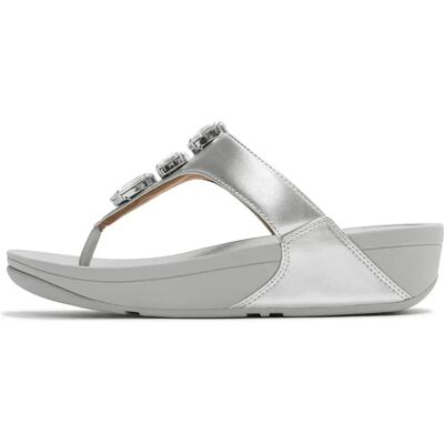 Sandales compensées entre-doigt femme FitFlop Lulu Ultra-Jewel Metallic Argenté 40 - Publicité Sandales compensées entre-doigt femme FitFlop Lulu Ultra-Jewel Metallic Argenté 40 - Publicité