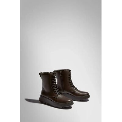 Bottines plates à lacets en cuir femme FitFlop F-Mode Marron 39 - Publicité Bottines plates à lacets en cuir femme FitFlop F-Mode Marron 39 - Publicité