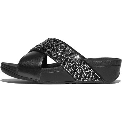 Claquettes femme FitFlop Lulu Crystal-Mix Metallic Cross Noir 39 - Publicité Claquettes femme FitFlop Lulu Crystal-Mix Metallic Cross Noir 39 - Publicité