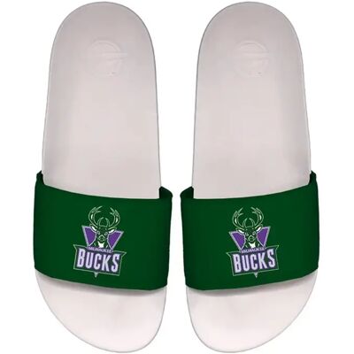 ISlide Claquettes Milwaukee Bucks Two Tone Blanc 39/40 - Publicité ISlide Claquettes Milwaukee Bucks Two Tone Blanc 39/40 - Publicité