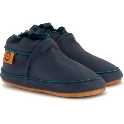 Chaussons en cuir fille Mikk-Line Solid Bleu 3/4 ans - Publicité Chaussons en cuir fille Mikk-Line Solid Bleu 3/4 ans - Publicité