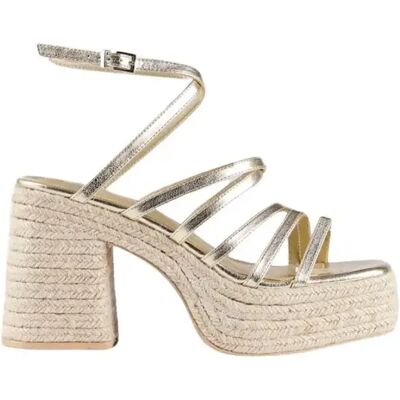 Sandales compensées femme Mim Shoes Gya Doré 41 - Publicité Sandales compensées femme Mim Shoes Gya Doré 41 - Publicité