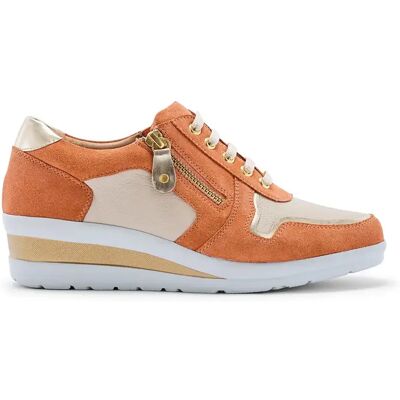 Baskets cuir à aérosemelle® femme Pédiconfort Orange 37 - Publicité Baskets cuir à aérosemelle® femme Pédiconfort Orange 37 - Publicité