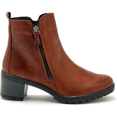 Bottines cuir double zip femme Pédiconfort Marron 40 - Publicité Bottines cuir double zip femme Pédiconfort Marron 40 - Publicité