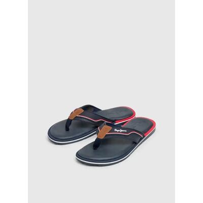 Tongs Pepe Jeans Barrel Club Bleu 40 - Publicité Tongs Pepe Jeans Barrel Club Bleu 40 - Publicité