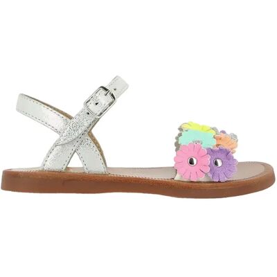 Sandales fille Pom d'Api Plagette Multi Flo Argenté 34 - Publicité Sandales fille Pom d'Api Plagette Multi Flo Argenté 34 - Publicité