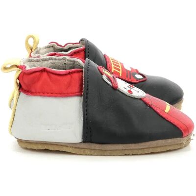 Chaussons bébé garçon Robeez Fireman Crepe Bleu 19/20 - Publicité Chaussons bébé garçon Robeez Fireman Crepe Bleu 19/20 - Publicité