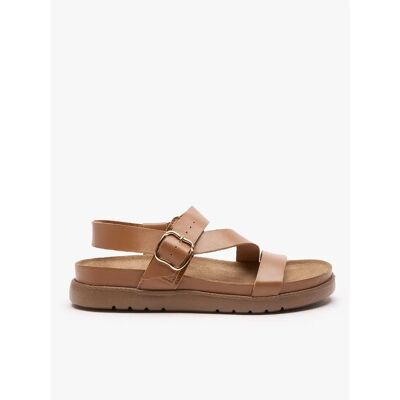 Sandales en cuir de haute qualité femme Ryłko Marron 38 - Publicité Sandales en cuir de haute qualité femme Ryłko Marron 38 - Publicité