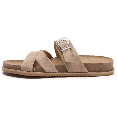 Mules suédé femme Ryłko Beige 38 - Publicité Mules suédé femme Ryłko Beige 38 - Publicité
