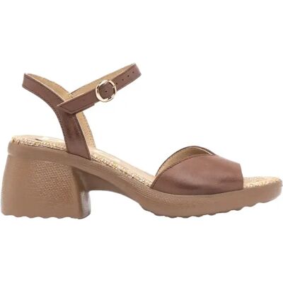 Sandales en cuir véritable femme Ryłko Marron 38 - Publicité Sandales en cuir véritable femme Ryłko Marron 38 - Publicité