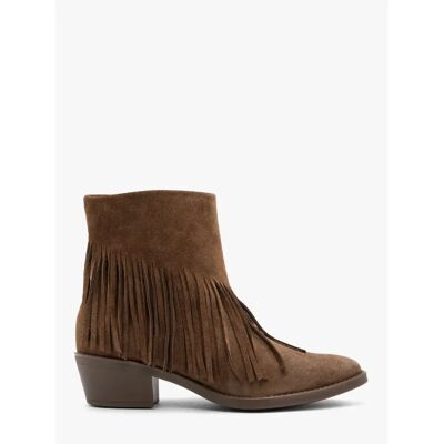 Bottines en daim à frange femme Ryłko Leyla Marron 35 - Publicité Bottines en daim à frange femme Ryłko Leyla Marron 35 - Publicité