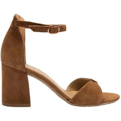 Sandales à talon bride décorative aux orteils cuir suede femme Ryłko Tara Marron 36 - Publicité Sandales à talon bride décorative aux orteils cuir suede femme Ryłko Tara Marron 36 - Publicité